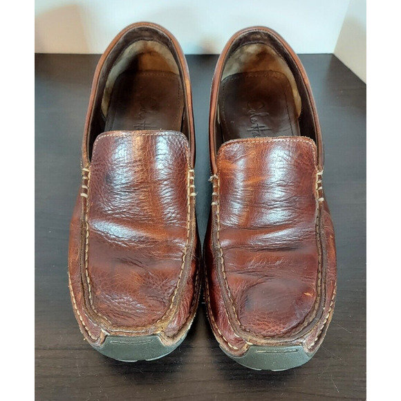 COLE HAAN NikeAir Mens Brown Leather Slip-on Loafer Shoes C09043 Size 9.5 - Picture 2 of 7